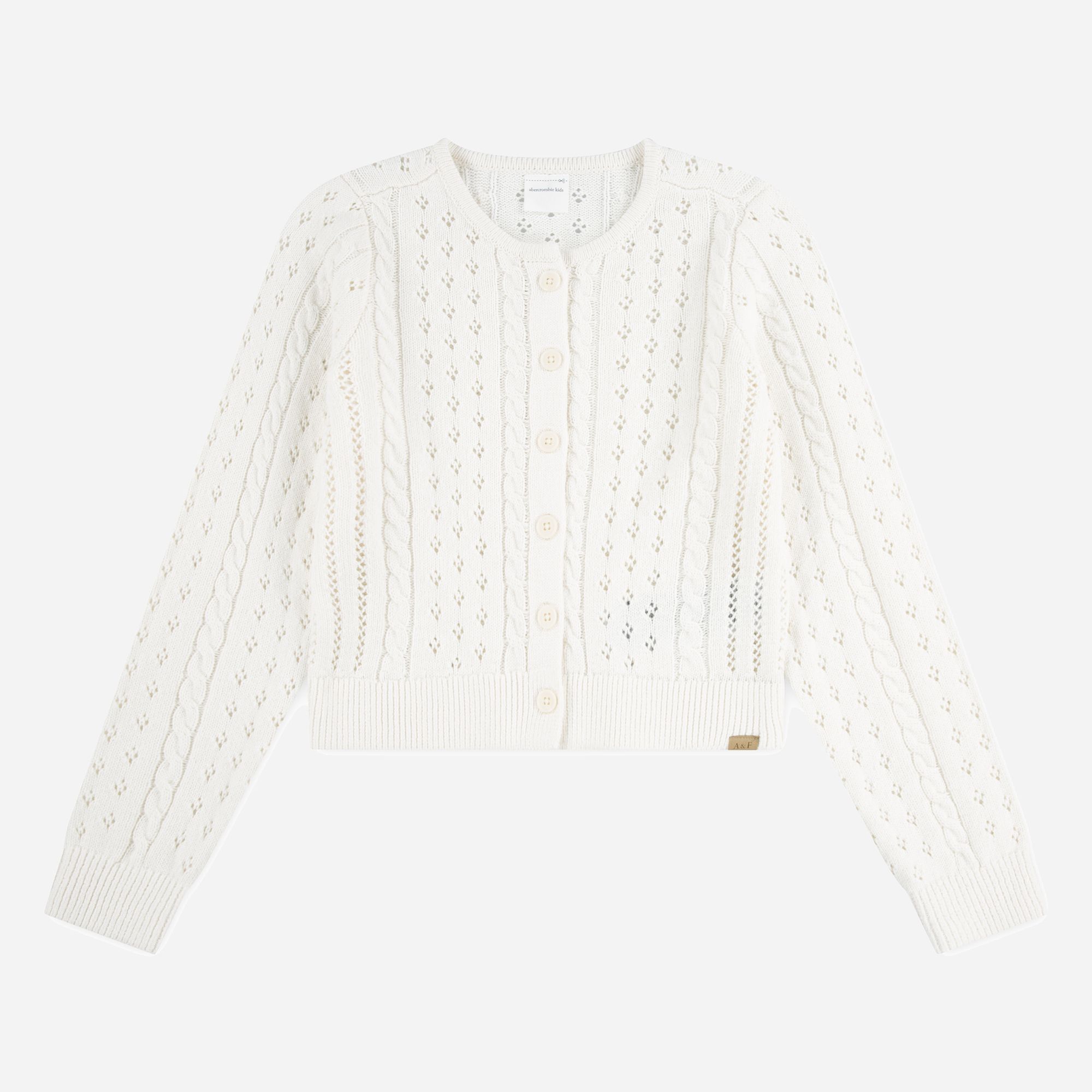 abercrombie kids cropped cable cardigan, Size 11/12, Jet Stream