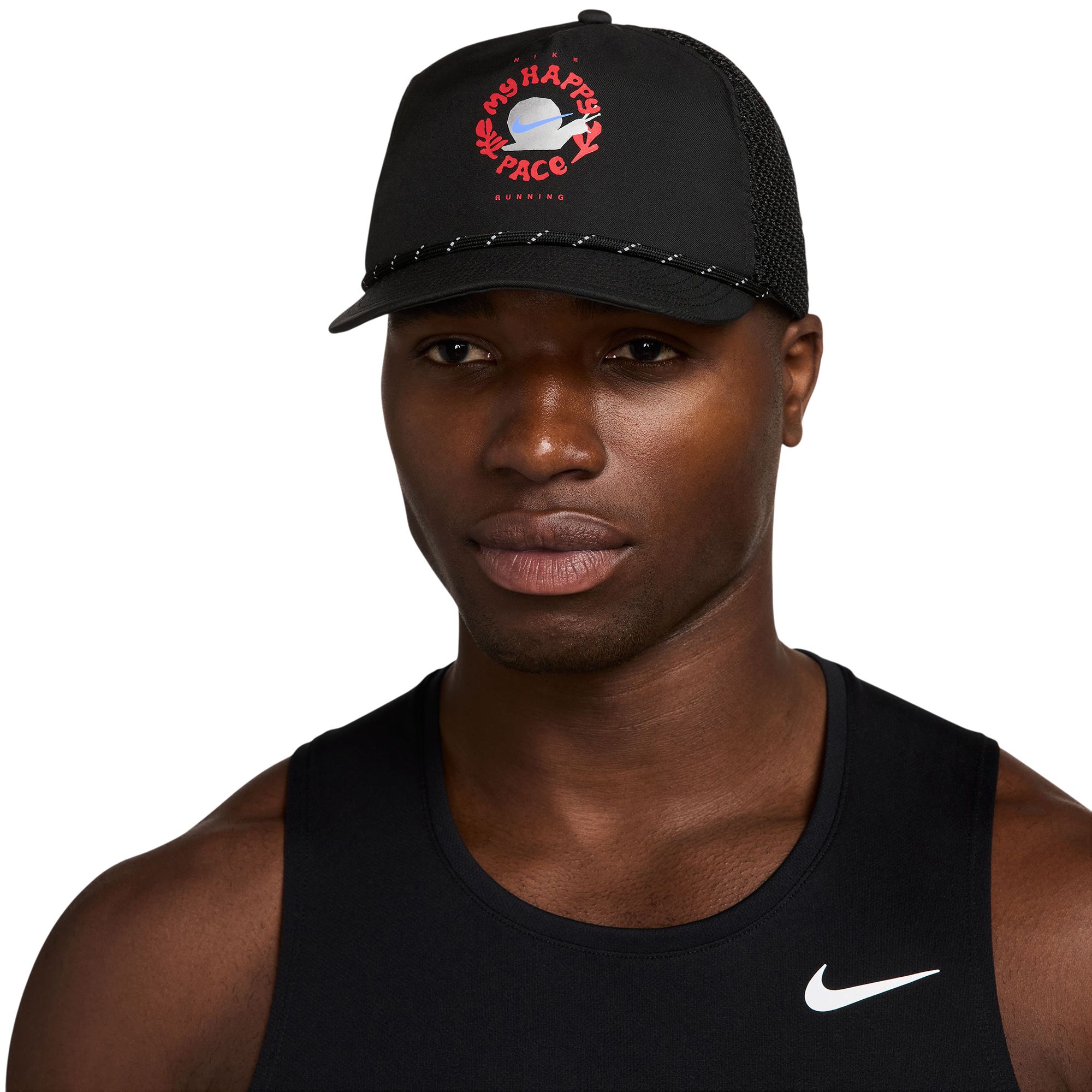 Nike Pro Dri-FIT Unstructured Happy Pace Cap, Small/Medium, Black/Anthracite