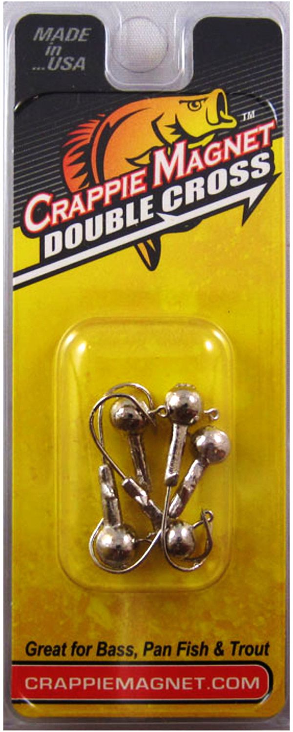 Leland's Lures Crappie Magnet Double Cross Jig Heads, Nickel