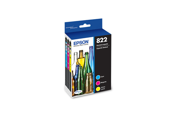 Epson 822, Color Standard- Ink Cartridges, C/M/Y 3-Pack