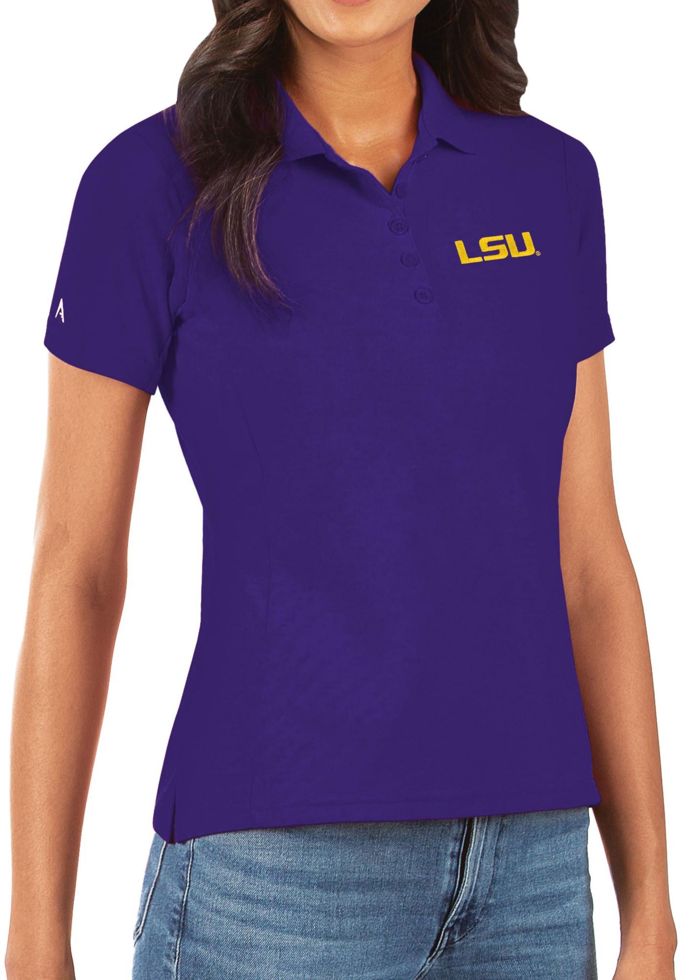 Antigua Women's LSU Tigers Purple Legacy Pique Polo, XL
