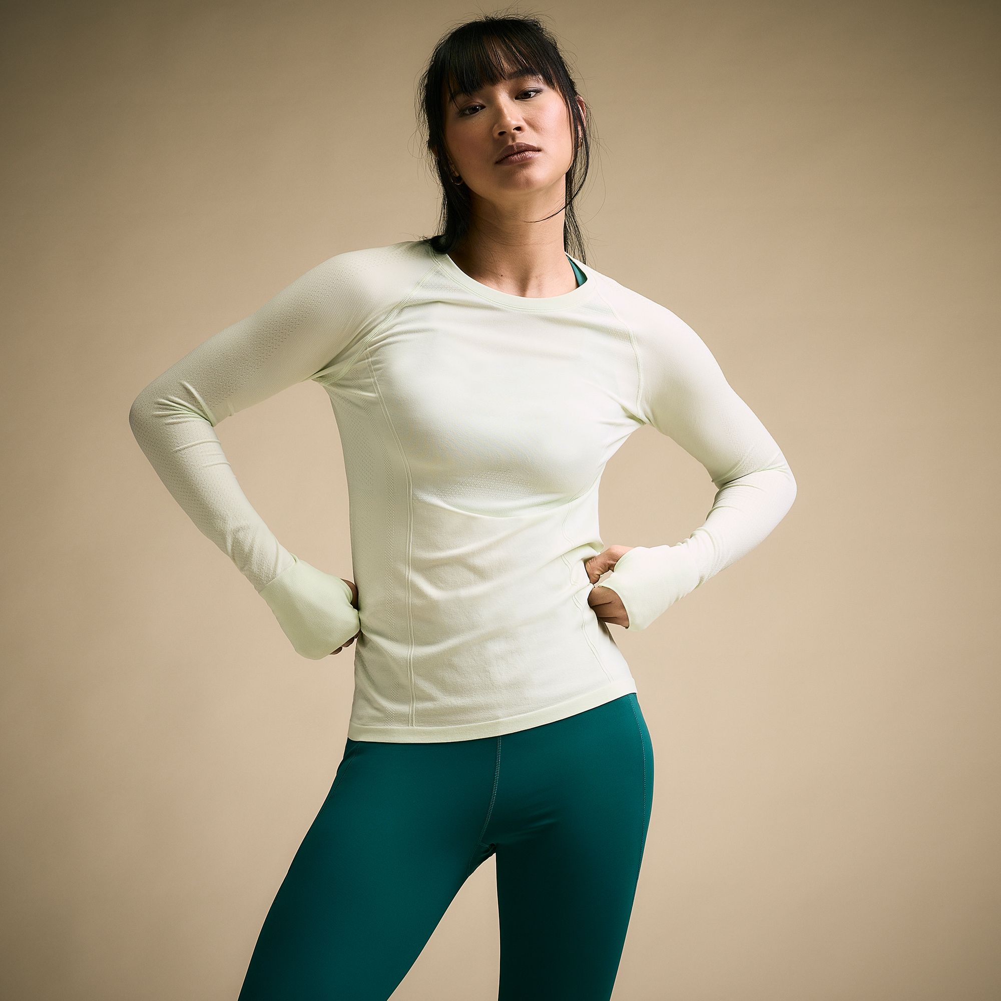 CALIA Women's Seamless Long Sleeve Tee, XL, Matcha Frost Green