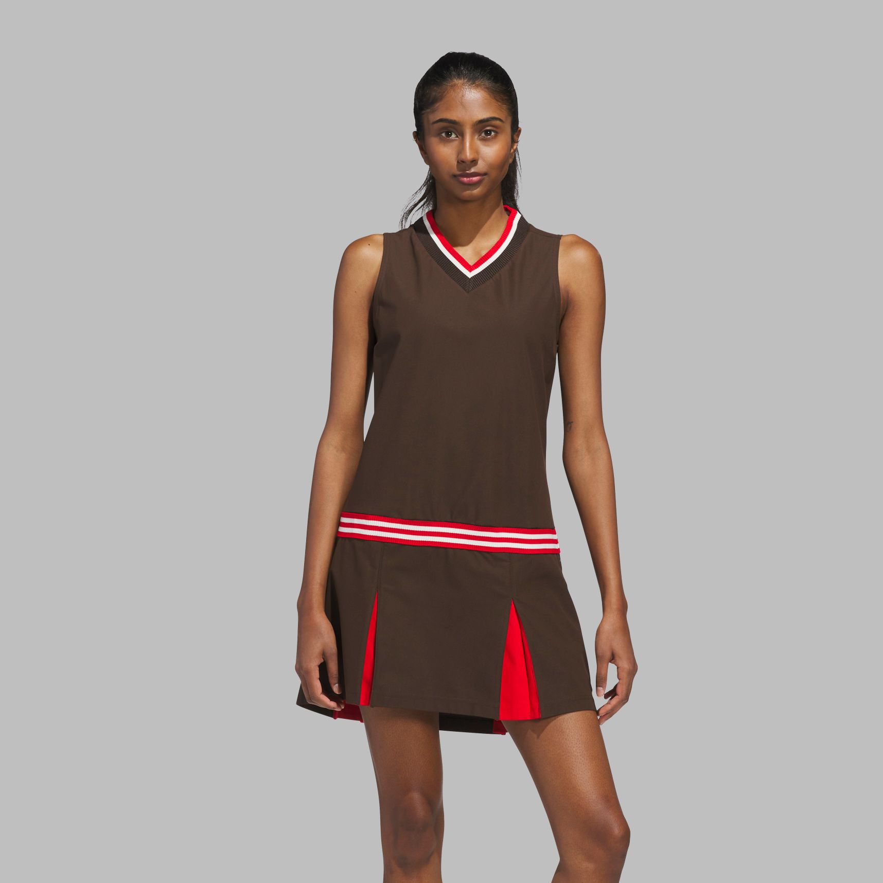 adidas Originals Women's Sleeveless Golf Dress, XS, Dark Brown
