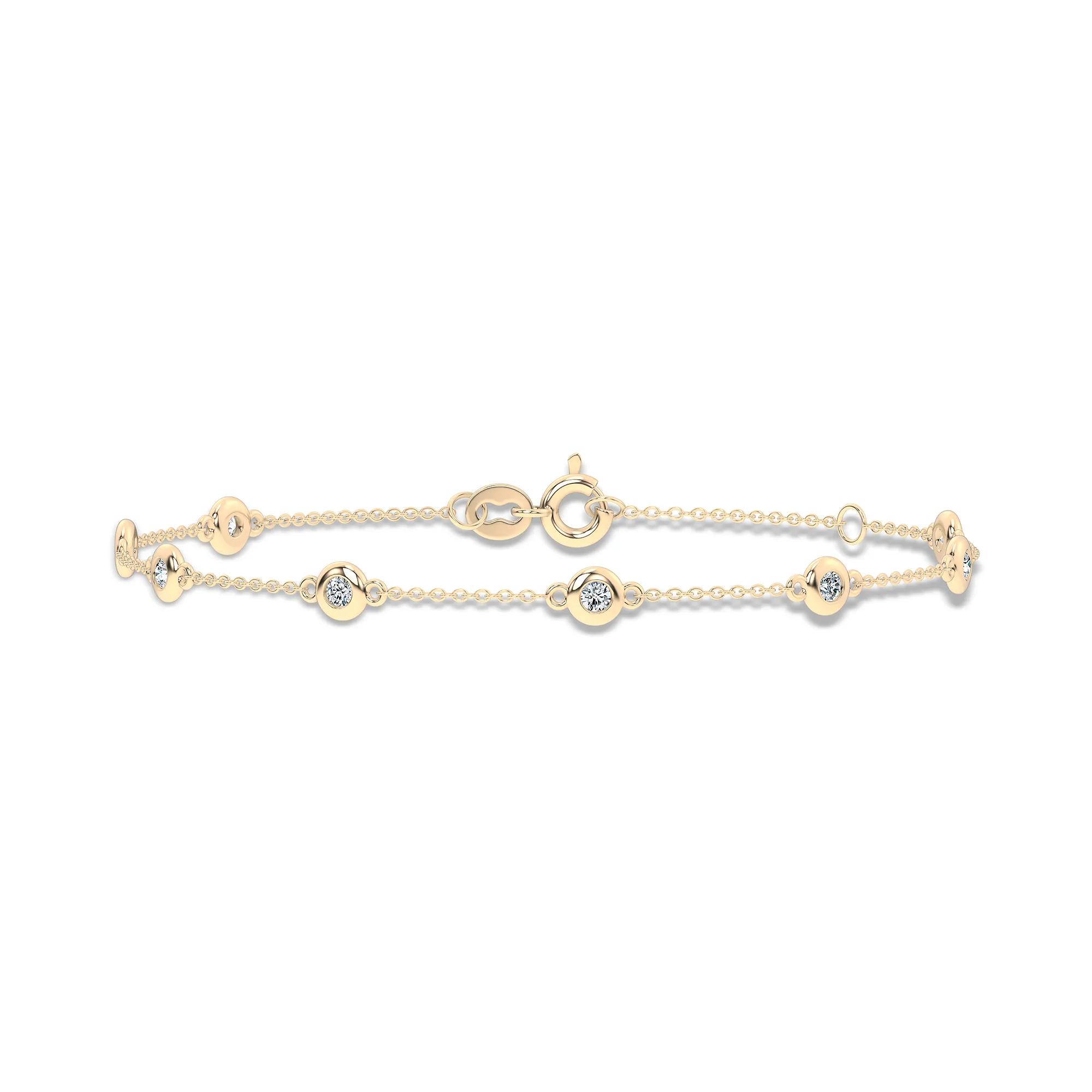 3/8 ct. tw. Lab Grown Diamond Bezel Station Bracelet | 14K Yellow Gold, 7.5" | Size 6.20mm | Helzberg Lab Grown Diamonds