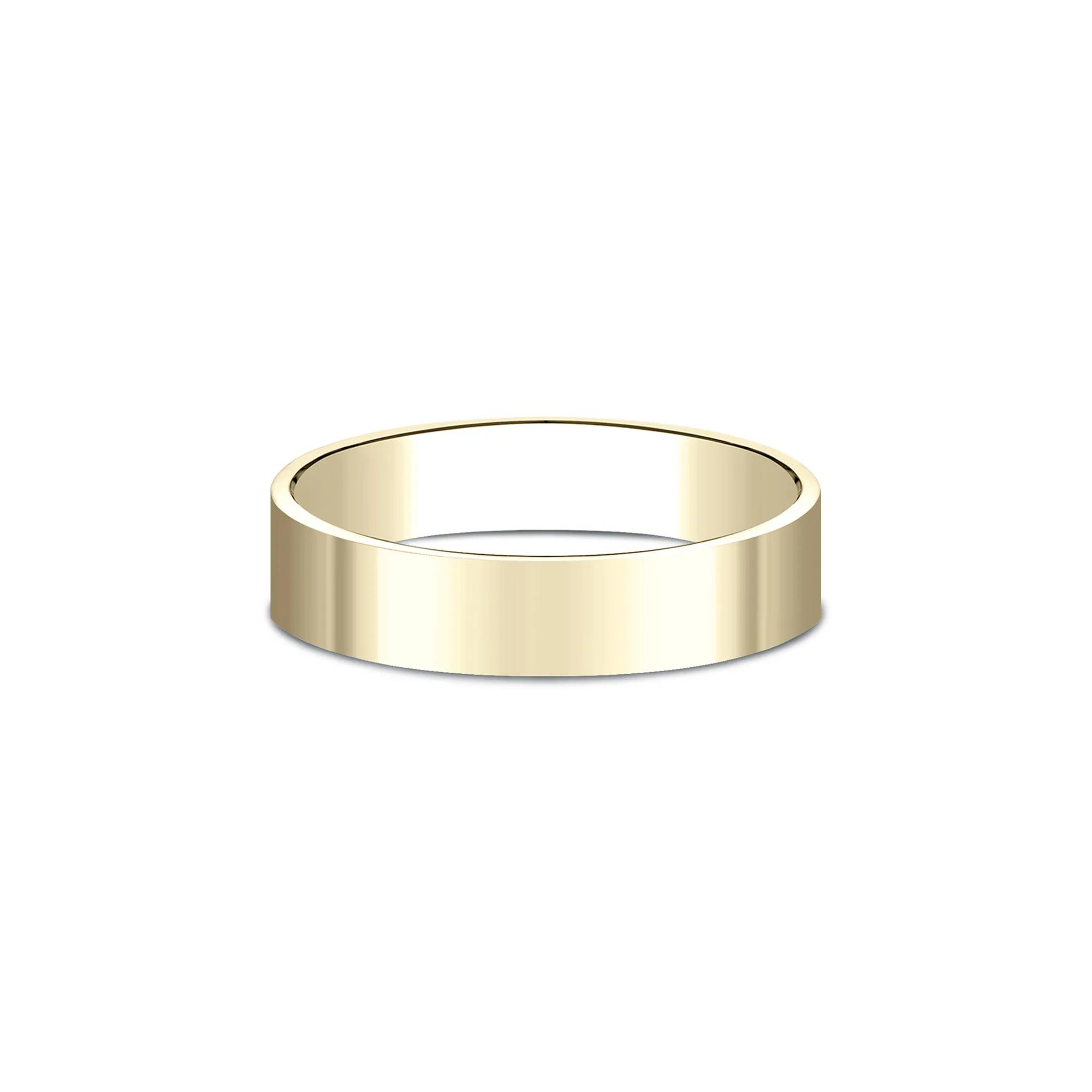 Flat Plain Wedding Band Ring | 14K Yellow Gold | Size 10.5 | 5mm | Helzberg Diamonds