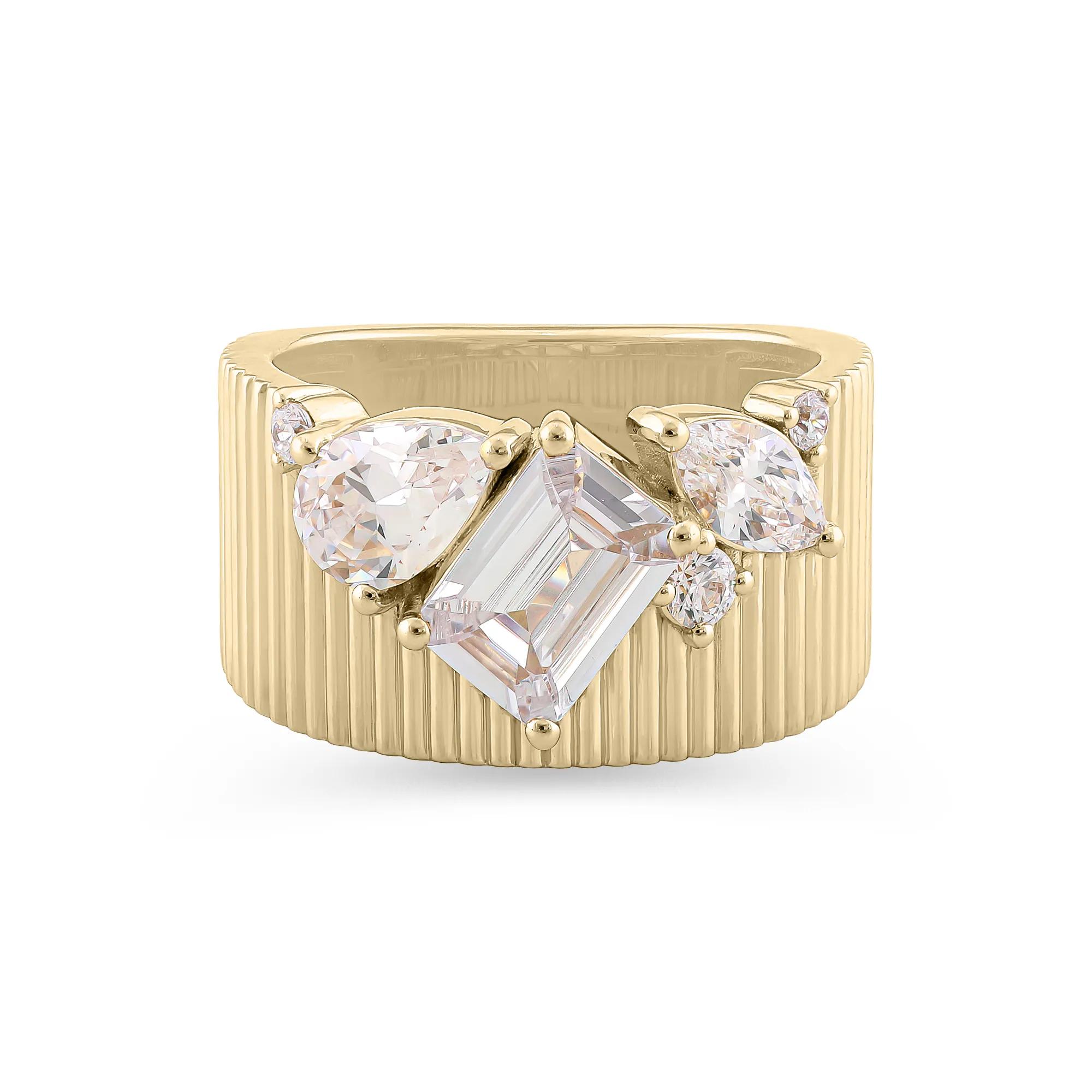 2 1/2 ct. tw. Lab Grown Diamond Mixed Shape Band Ring | 14K Yellow Gold | Size 8 | Luxe Jewelry