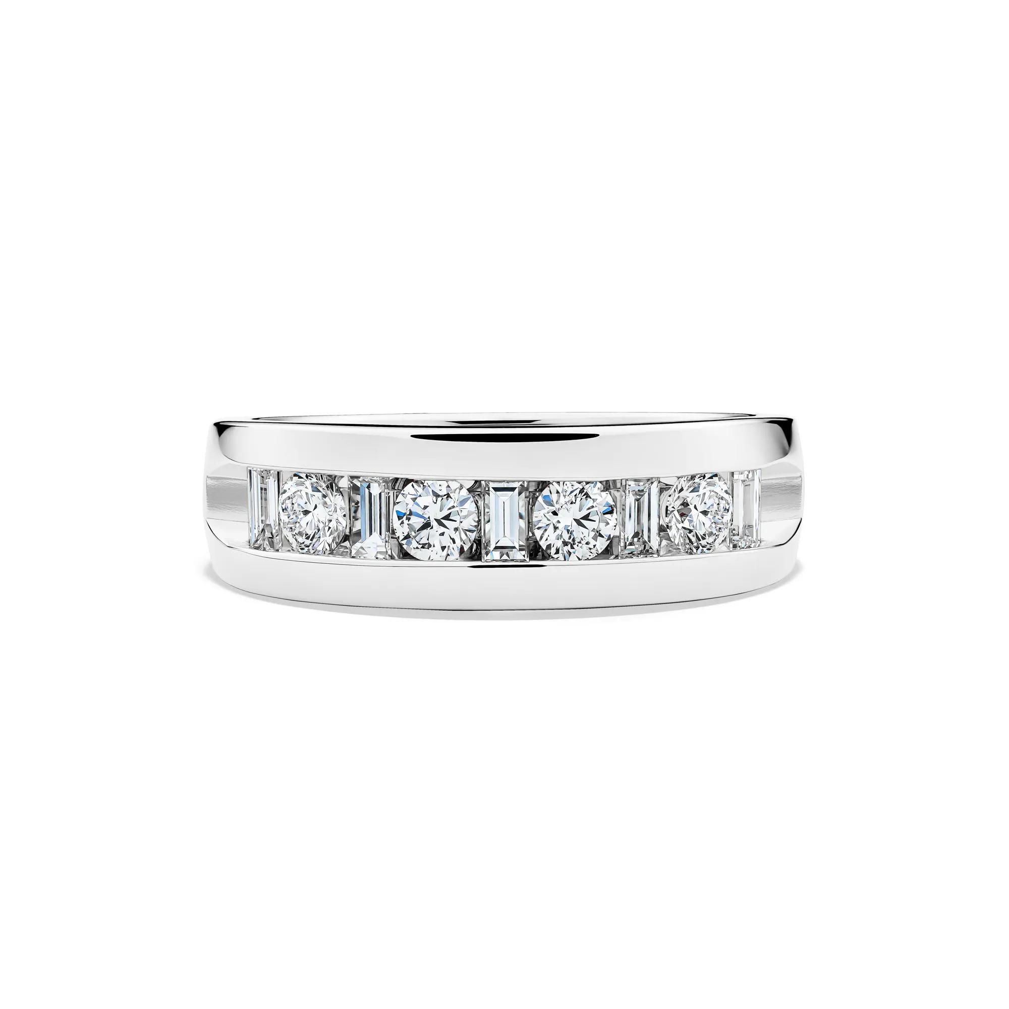 1 ct. tw. Men's Diamond Band Ring | 10K White Gold | Round Brilliant Cut | Size 10.5 | 4mm | Helzberg Diamonds