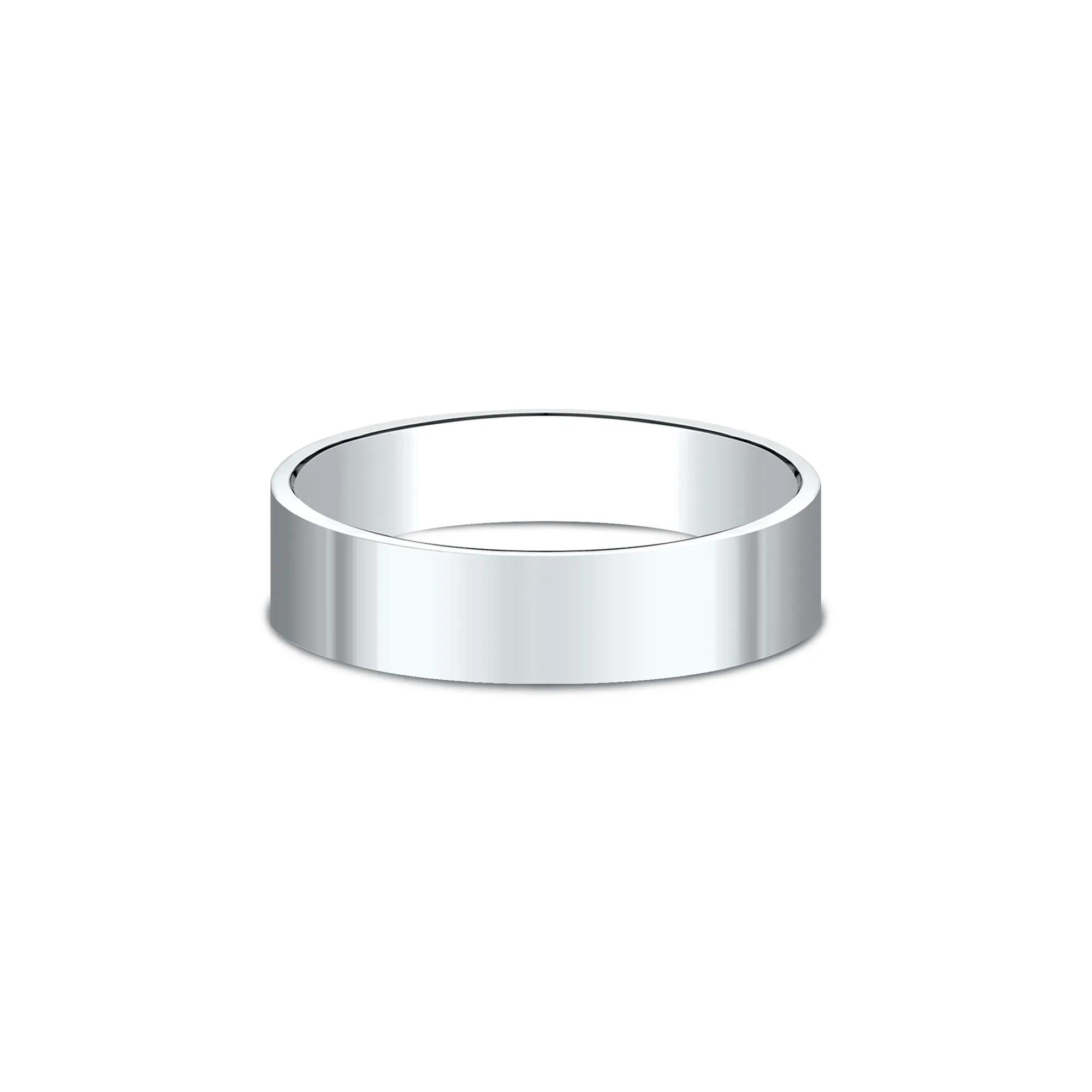 Flat Plain Wedding Band Ring | White Gold | Size 7 | 6mm | Helzberg Diamonds
