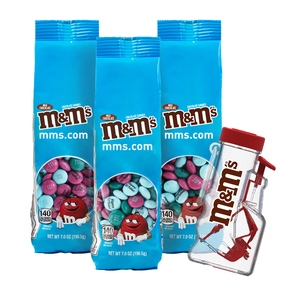 mini handheld dispensers with personalized M&M’S® candies (3 each)