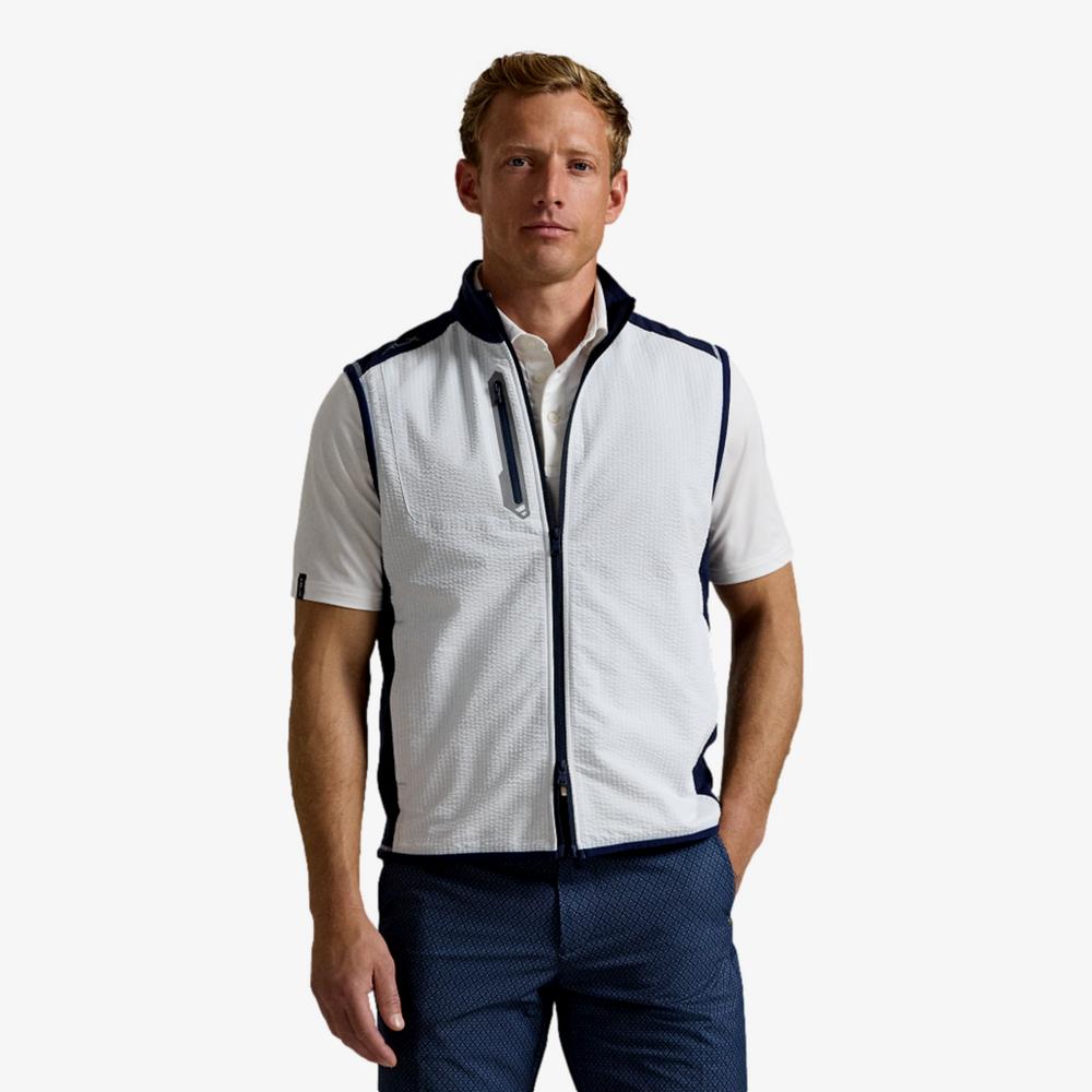Polo Ralph Lauren Hybrid Full-Zip Tech Terry Vest, Navy/White