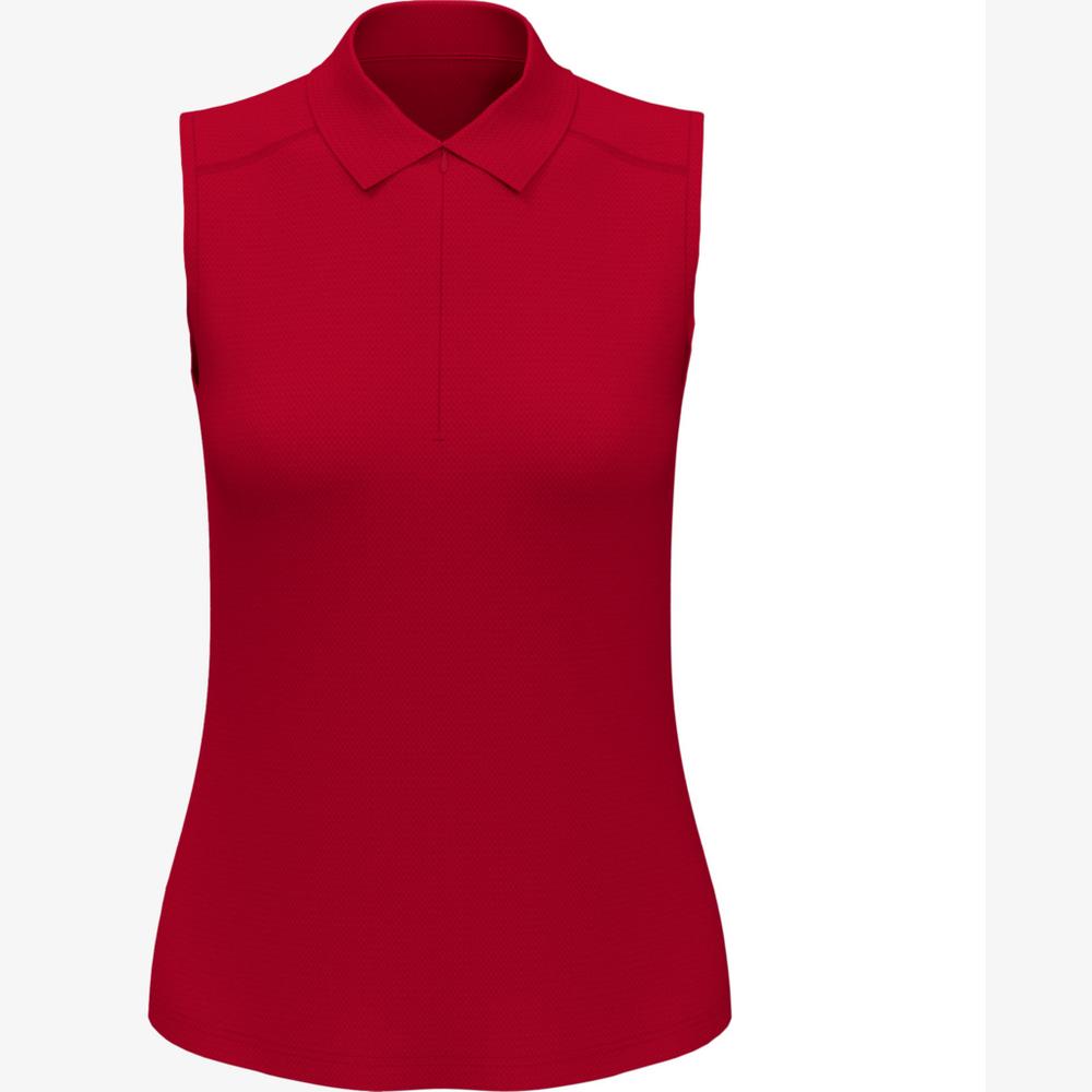 Airflux Quarter Zip Sleeveless Polo Shirt, Red, XL Golf Sleeveless Top