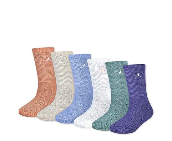 Jordan Girls Small Everyday Essentials Crew Socks 6 Pairs